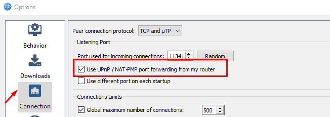 Use UPnP or NAT -PMP port forwarding