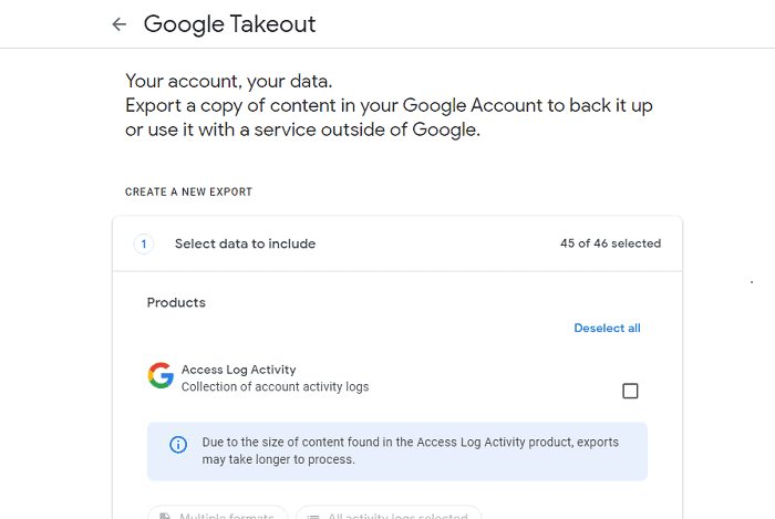 google takeout website