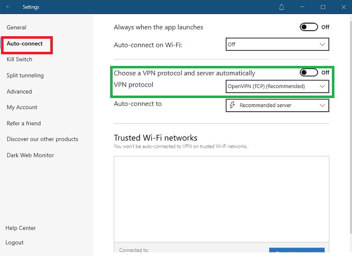 nordvpn auto connect protocol