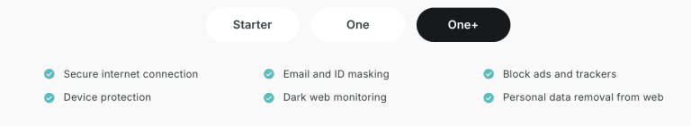 Sufshark One+ plan features