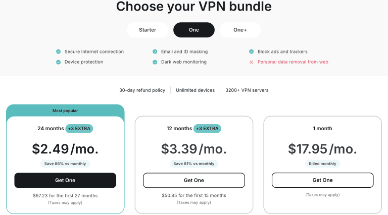 Surfshark Pricing Plans 3