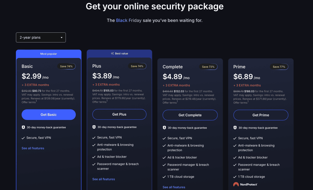 NordVPN Black Friday Pricing 2 Year Plans