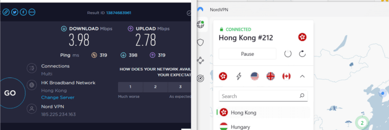 nordvpn internet speed test