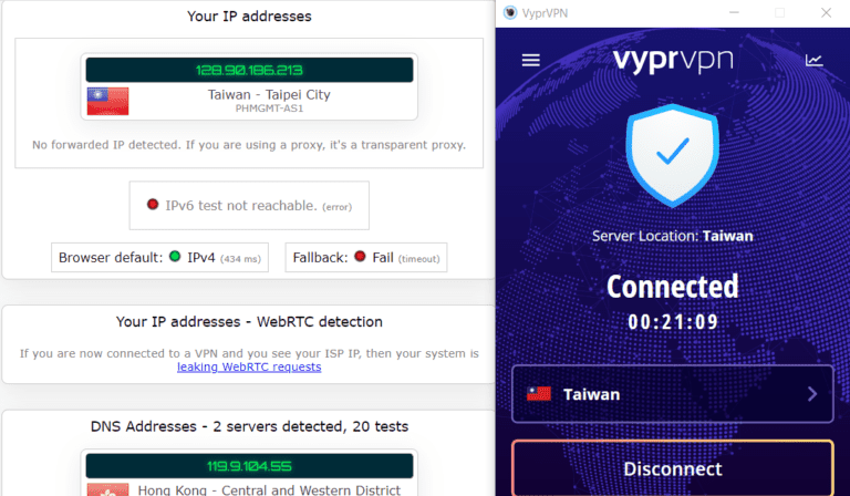 vyprvpn ipleak test