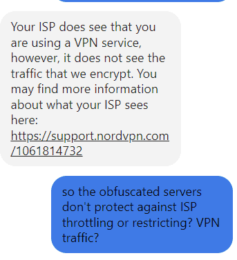nordvpn customer chat about obfuscated servers