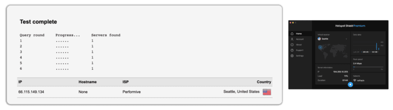 hotspot shield dns leak test