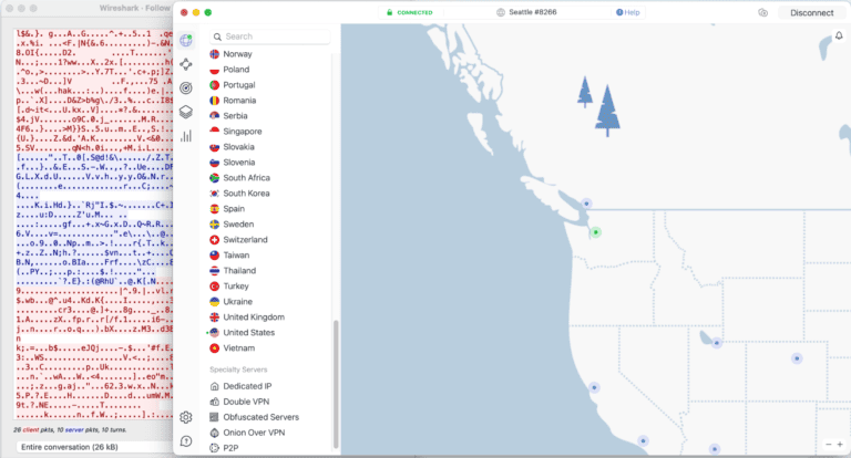 nordvpn wireshark encryption test results on seattle server