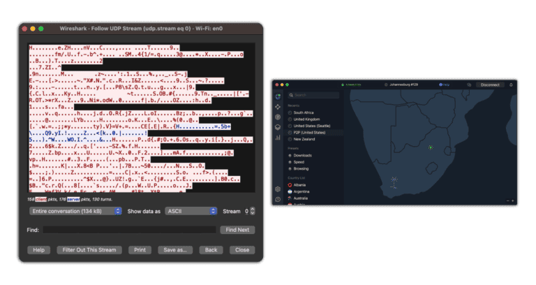 nordvpn wireshark test