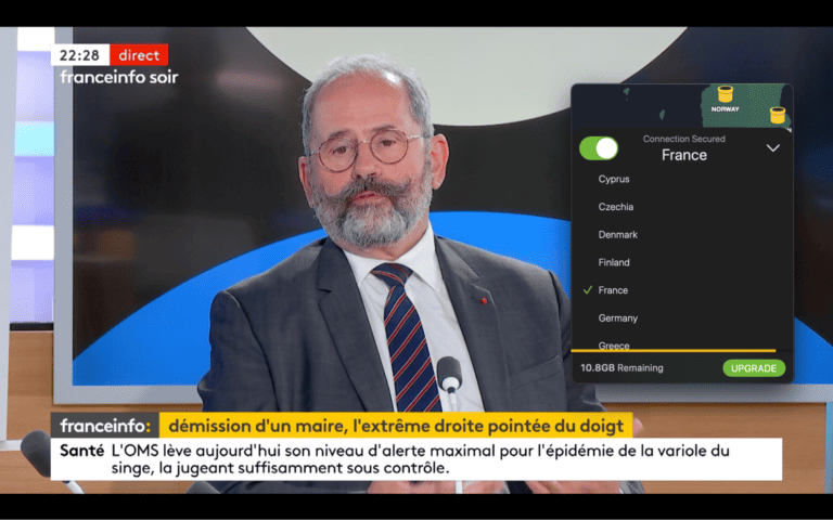 streaming france.tv with tunnelbear on france server