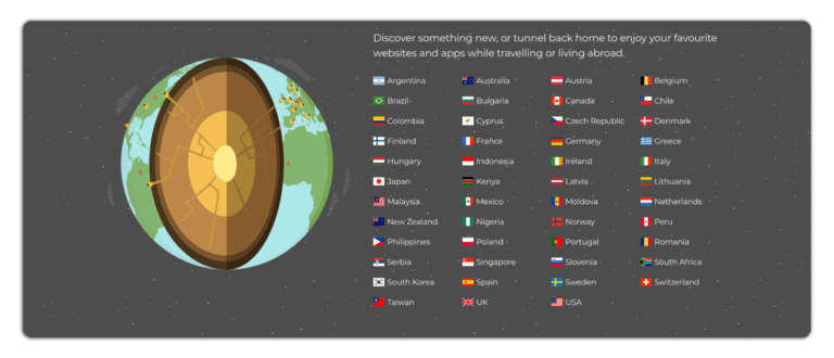 tunnelbear server locations