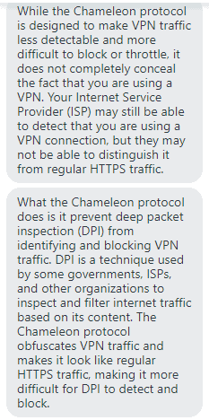 vyprvpn support explains chameleon feature