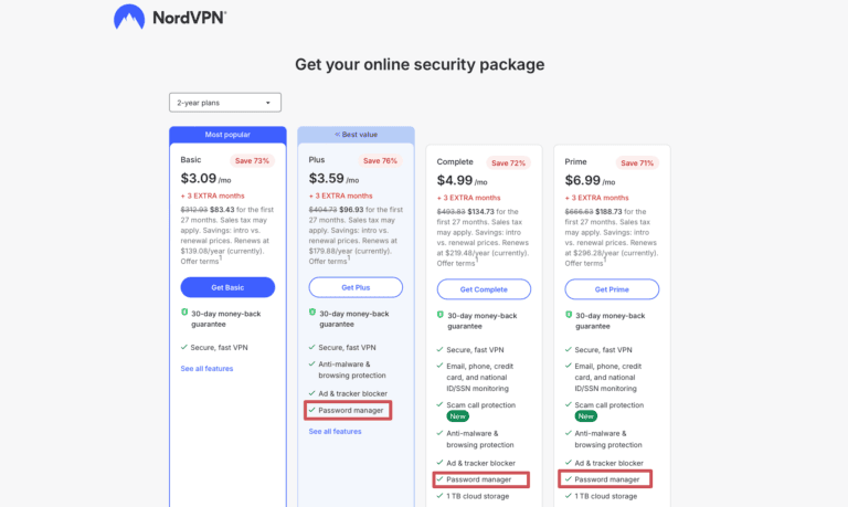 NordVPN Plans That Include NordPass