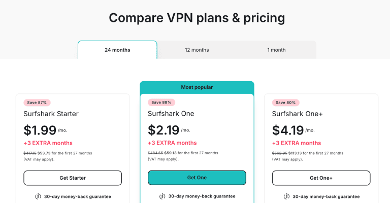 Surfshark 2 Year Plan Price