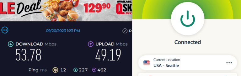 expressvpn speed test results on seattle server