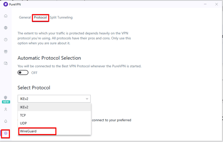 purevpn wireguard protocol