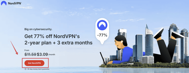 NordVPN deal page to apply youtuber discount code