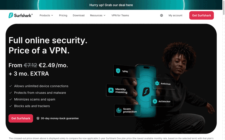 Surfshark homepage